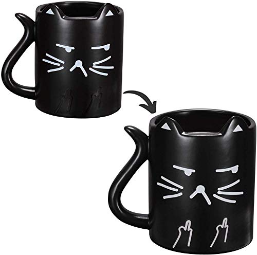 Taza gato, tazas desayuno originales, taza termosensible, taza café sensible a calor, taza Divertida con frases I Do What I Want, taza cambio color, opción regalo perfecto, taza graciosa, Onebttl-NEKO