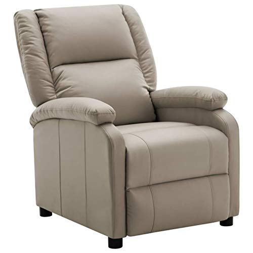 Tidyard Sillón Reclinable Sillón de Relax Reclinable Sofá Individual de Cuero Sintético Capuchino 71 x 98 x 95 cm Tidyard Sillón Reclinable Sillón de Relax Reclinable Sofá Individual de Cuero Sintético Capuchino 71 x 98 x 95 cm