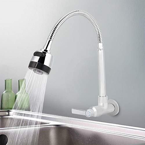Tire hacia abajo del grifo de la cocina G1/2 pulgadas Cocina doméstica individual Tipo de agua fría Grifo giratorio de montaje en pared de 360 ° Tire hacia abajo del grifo de la cocina G1/2 pulgadas Cocina doméstica individual Tipo de agua fría Grifo giratorio de montaje en pared de 360 °
