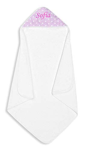 Toalla Capa de baño Bebe Personalizada con nombre bordado - Color Blanco-rosa- Danielstore Toalla Capa de baño Bebe Personalizada con nombre bordado - Color Blanco-rosa- Danielstore