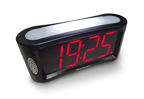 Travelwey Despertador Digital LED - Simple, con Cable, luz, regulador, Grandes dígitos, Reloj despertadores Digitales (12/24 Horas) Travelwey Despertador Digital LED - Simple, con Cable, luz, regulador, Grandes dígitos, Reloj despertadores Digitales (12/24 Horas)
