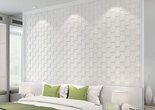 Uhapeer Papel pintado autoadhesivo 3D, paneles de pared de espuma, 6 unidades, resistente al agua, decoración de pared para baño, balcón, cocina, 70 x 70 cm