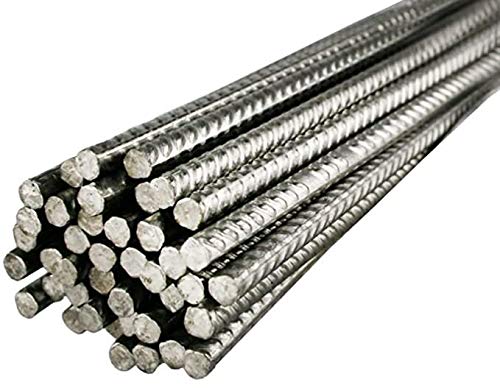 Varilla corrugada de acero Inox AISI 304 | Barras de 200 cm | Ø 6 mm | Refuerzo de la estructura de bloque de vidrio o hormigon | Unidad de venta 10 barras por paquete.