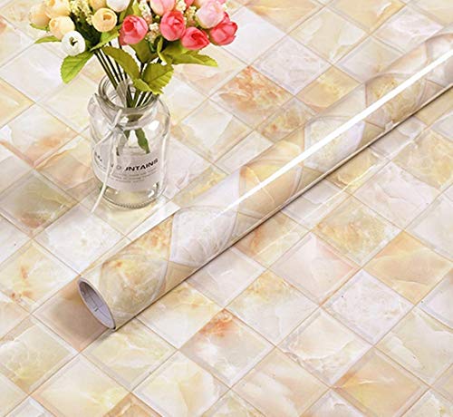 WDragon - Adhesivo de vinilo, diseño 3D de baldosa de mármol, para encimera de cocina, 60 x 200 cm WDragon - Adhesivo de vinilo, diseño 3D de baldosa de mármol, para encimera de cocina, 60 x 200 cm