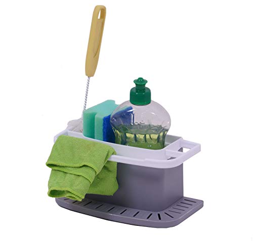 Wenko Organizador de fregadero de 21,5 x 12 x 12 cm – Organizador de fregadero con soporte de esponja – Soporte para utensilios para el fregadero para trapos, cepillos, esponjas, etc. Wenko Organizador de fregadero de 21,5 x 12 x 12 cm – Organizador de fregadero con soporte de esponja – Soporte para utensilios para el fregadero para trapos, cepillos, esponjas, etc.