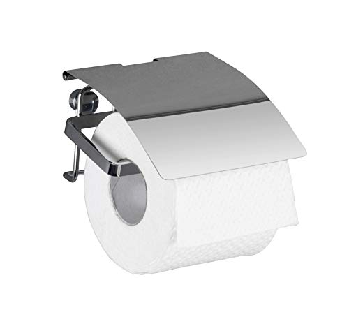 Wenko Soporte para Papel higiénico de Acero Inoxidable Premium, Plata, 12.5 x 13 x 9 cm