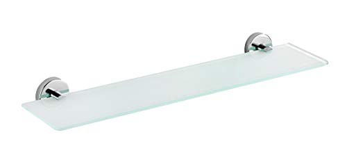 WENKO Vacuum-Loc® repisa de vidrio Capri - fijar sin taladrar, Cinc moldeado bajo presión, 60 x 6 x 14.5 cm, Cromo