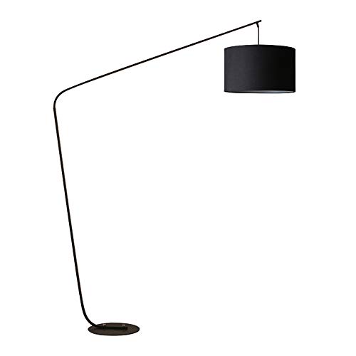 YMGW Lámpara de pie LED Lámpara de Arco de Salón, Lámpara de Pie Moderna con Interruptor de Cable y pie, Bombilla E27 de máximo 10W [Clase de eficiencia energética A+],Negro