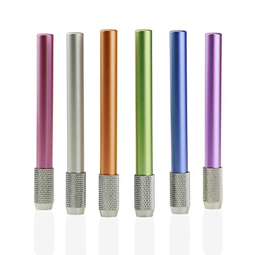 YOUSHARES aluminio surtido colores alargador lápiz – sostenedor del extensor de lápiz para lápices de colores en tamaño regular (6 piezas)