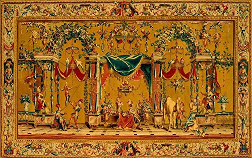 ZAMLE Papel tapiz 3D Mural fotográfico personalizado Antiguo Persia Golden Arabia Freehand Sala de pintura Papel tapiz fotográfico para pared Mural 3D no tejido, 300X210 cm (118.1 por 82.7 pulg.)