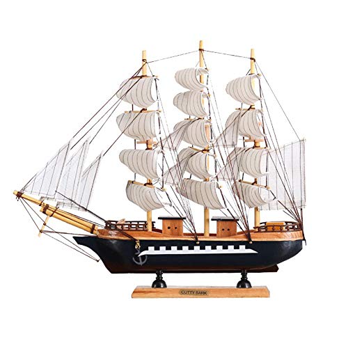 ZDSKSH Modelo De Barco De Vela con Luz LED Modelo De Barco De Vela De Madera, Decoración Hecha A Mano, Vintage, Barco De Vela Náutico, Adornos De Mesa, Accesorios para Fotos para Decoración del Hogar