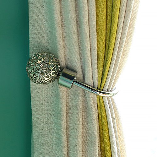 1 par de abrazaderas para cortinas en forma de U, estilo retro, bola hueca de aleación de aluminio, cortinas de cortinas, alzapaños y ganchos 2072 plata 1 par de abrazaderas para cortinas en forma de U, estilo retro, bola hueca de aleación de aluminio, cortinas de cortinas, alzapaños y ganchos 2072 plata