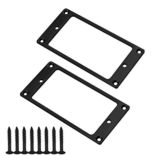 2 unids negro Humbucker pickup anillos de montaje con tornillos accesorios 92x45.5x2mm metal cubierta plana cubierta marco para guitarra eléctrica piezas de repuesto 2 unids negro Humbucker pickup anillos de montaje con tornillos accesorios 92x45.5x2mm metal cubierta plana cubierta marco para guitarra eléctrica piezas de repuesto