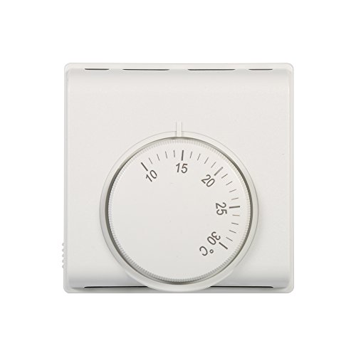 220V 10-30 ° C Regulador de temperatura mecánico Interruptor de termostato 6A Regulador de temperatura ajustable del termostato, blanco
