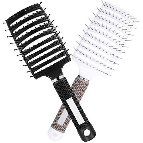 2PCS Cepillos para el cabello, mejor en desenredar cabello grueso, ventilado para un secado más rápido, para cabello largo, grueso, rizado y enredado