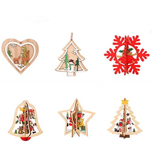 3D Decoración del árbol de Navidad 9 Piezas Adorno De Madera De arbol De Navidad Ornamento Colgante Decoracion para Árbol de Navidad y Decoración de Fiesta 3D Decoración del árbol de Navidad 9 Piezas Adorno De Madera De arbol De Navidad Ornamento Colgante Decoracion para Árbol de Navidad y Decoración de Fiesta