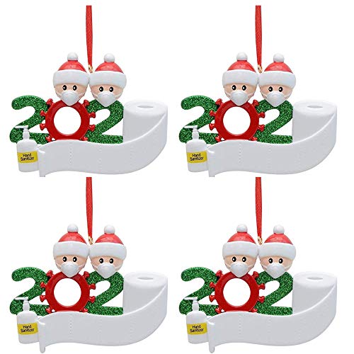 4 piezas de adornos para árboles de Navidad familiares 2020, decoraciones navideñas personalizadas, nombre personalizado de bricolaje, recuerdo 2020 para la víspera de Navidad, regalo familiar de Navi