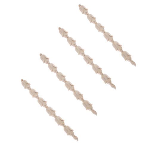 4 unidades de madera esculpida para esquinas de Onlay Decalque de escultura, aplique sobre marco de muebles, 21 x 2 cm 4 unidades de madera esculpida para esquinas de Onlay Decalque de escultura, aplique sobre marco de muebles, 21 x 2 cm