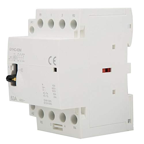 4P 63A 220V 50Hz Contactor de CA doméstico Riel DIN Contactor de CA doméstico con interruptor de control manual para control eléctrico de edificios(2NO 2NC)