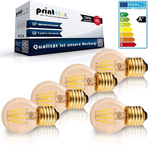 5 bombillas LED con filamento vintage en forma de pera, pequeña G45, E27, 4 W, 2200 K, luz blanca cálida, lámpara nostálgica, iluminación retro