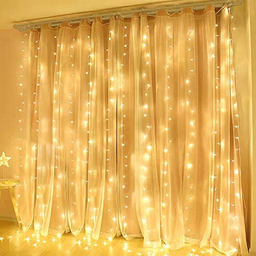 600 LED Cortina de Luces, 6m*3m, Luces de Hadas Cortina de Luz de Navidad con Enchufe, 8 Modos y Función de Temporizador para Bodas Deco, Jardín. Blanco Cálido 600 LED Cortina de Luces, 6m*3m, Luces de Hadas Cortina de Luz de Navidad con Enchufe, 8 Modos y Función de Temporizador para Bodas Deco, Jardín. Blanco Cálido