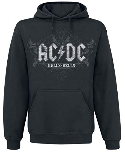 AC/DC Hells Bells Hombre Sudadera con Capucha Negro L, 80% algodón, 20% poliéster, Regular