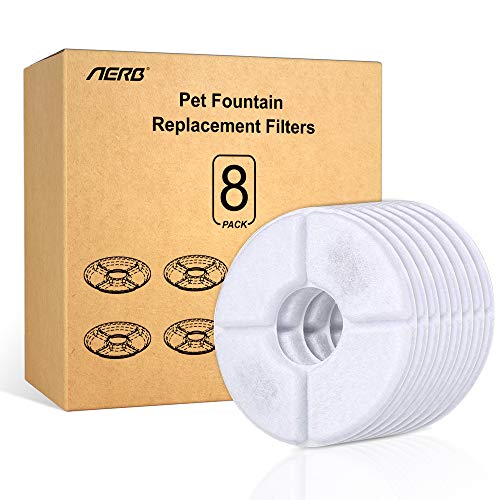 Aerb Filtro de Fuente para Gatos y Perros, Resina y Carbón Activado para Dispensador Automático de Agua (Paquete de 8)