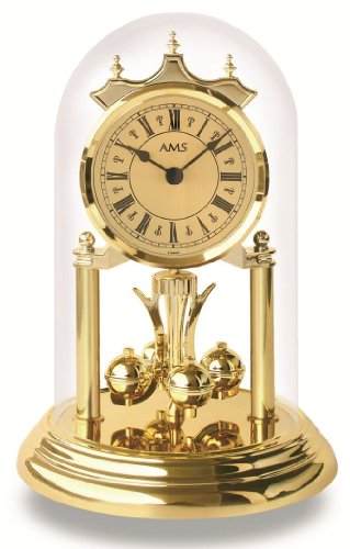 AMS Reloj anual con mecanismo de cuarzo y campana de cristal