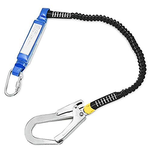 Aoneky Cordón Elástico para Arnés Anticaídas - Correa de Sujeción con Mosquetón, Cuerda de Seguridad Protección contra Caídas, Carga de 400kg, Accesorios al Aire Libre para Escalada, Trabajo en Altura Aoneky Cordón Elástico para Arnés Anticaídas - Correa de Sujeción con Mosquetón, Cuerda de Seguridad Protección contra Caídas, Carga de 400kg, Accesorios al Aire Libre para Escalada, Trabajo en Altura