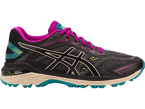 ASICS Women's GT-2000 7 Trail (D) Running Shoes, 12W, Black/Feather Grey
