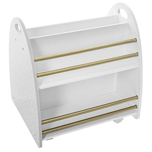 Atmosphera – Estantería Baja con 2 Lados y Ruedas para organizar Libros – Habitación Infantil (Blanco y Dorado) Atmosphera – Estantería Baja con 2 Lados y Ruedas para organizar Libros – Habitación Infantil (Blanco y Dorado)