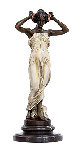 aubaho Escultura NINFA de Bronce Figura de Bronce Antiqued Estatua - 34,2cm