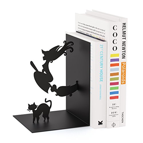 Balvi sujeta Libros Magic Color Negro En Forma de Bruja Metal 17 cm Balvi sujeta Libros Magic Color Negro En Forma de Bruja Metal 17 cm
