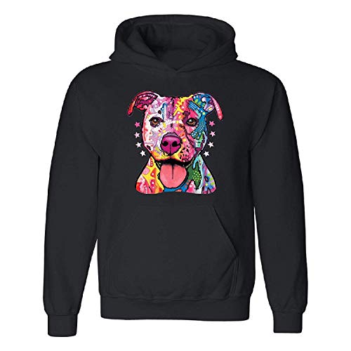 Bazingaaaa - Sudadera unisex con capucha de neón Pitbull con diseño de perro Florecent