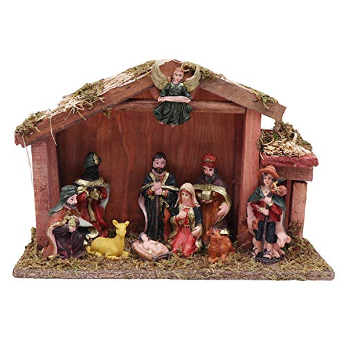 BELLE VOUS Belén de Navidad - Figuras de Navidad Escenas de Mesa - Decoración de Navidad para el hogar Interior (Diseño 1)