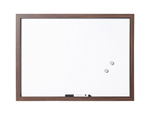 Bi-Office Optimum - Tablón magnético, borrado en seco en nogal, 60 x 45 cm