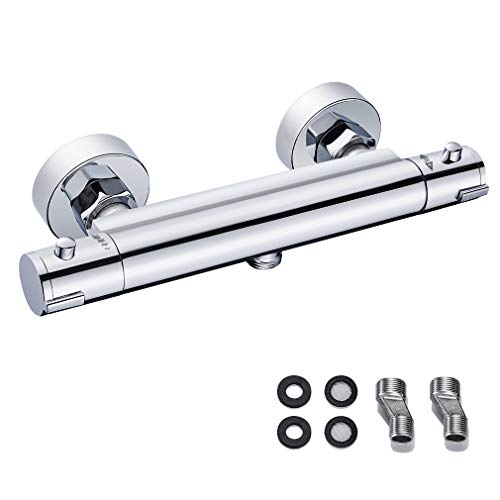 BONADE Grifo Ducha Termostático Cromado Termostato de Ducha con Botón de Seguridad a 38 ℃ Mezclador Termostático Ducha y Bañera de Latón BONADE Grifo Ducha Termostático Cromado Termostato de Ducha con Botón de Seguridad a 38 ℃ Mezclador Termostático Ducha y Bañera de Latón
