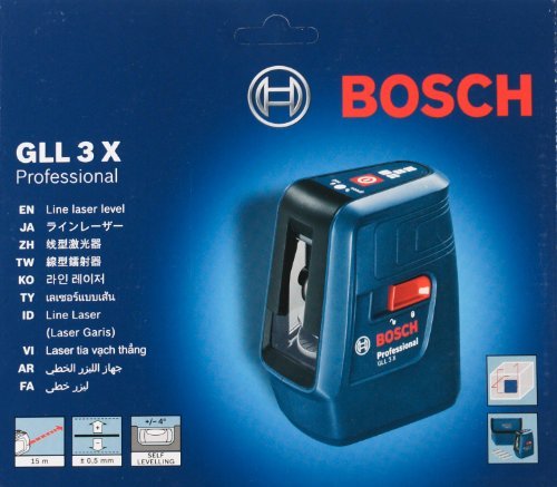 Bosch GLL 3 X Professional Cross Line Laser Level with 3 lines by Bosch Professional