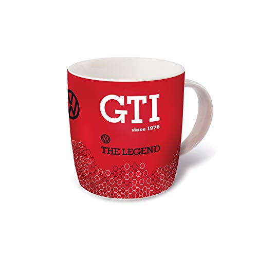 BRISA VW Collection - Volkswagen Golf GTI Coche Taza de Café de Porcelana (New Bone China) en Caja de regalo, Copa de Té, Decoración de la Mesa/Cocina/Camping/Souvenir (The Legend/Rojo)