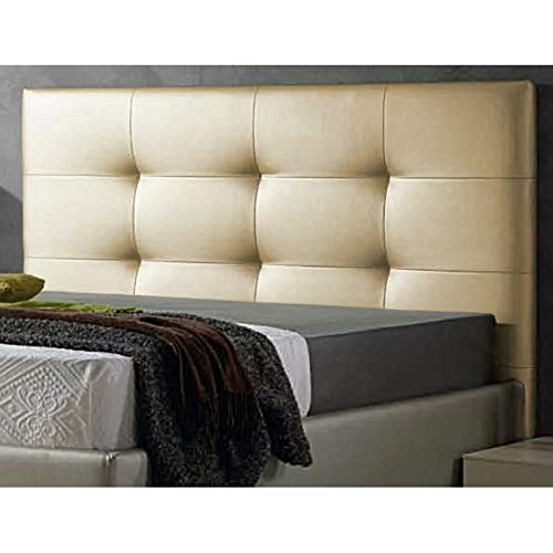 cabeceros de Cama 150 Texass cabeceros tapizados de Madera cabecero Acolchado cabecero Polipiel Blanco cabeceros para Dormitorio cabecero de Cama (Dorado, 150 * 70)