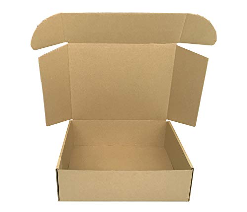 Cajeando | Pack de 20 Cajas de Cartón Automontables | Tamaño 26 x 21 x 8 cm | Para Envíos y Mudanzas | Color Marrón y Microcanal | Fabricadas en España