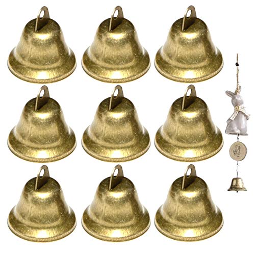 Campana de bronce vintage Campanas de metal para decoración navideña Campana de latón retro Campana de bronce Campana de navidad Campana de entrenamiento para ir al baño de bronce（10 piezas）