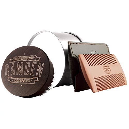 Cepillo y peine para barba ● Set de Camden Barbershop Company ● para el aseo diario de la barba ● para la aplicación de aceite para barba ● Cepillo y peine para barba ● Set de Camden Barbershop Company ● para el aseo diario de la barba ● para la aplicación de aceite para barba ●