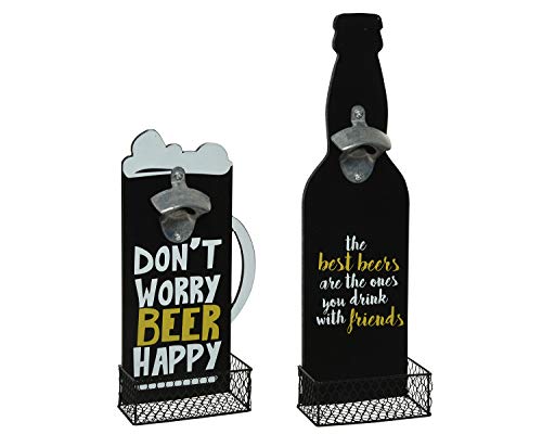 Cesta de cerveza para botellas, abridor de botellas, bolso de mano, color negro, altura 40 cm