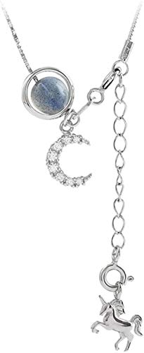 Collar para mujer, hombre, mujer, colgante de plata, collar de plata de ley 925, colgante con encanto de caballo mecedor, collar de piedra natural para mujer, collar de cadena de clavícula, joyería fi Collar para mujer, hombre, mujer, colgante de plata, collar de plata de ley 925, colgante con encanto de caballo mecedor, collar de piedra natural para mujer, collar de cadena de clavícula, joyería fi