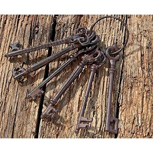 Condecoro Nostalgie - Juego de 6 llaves antiguas (hierro fundido), diseño oxidado