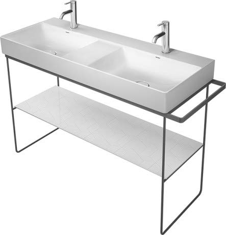 Consola metálica Duravit DuraSquare 126,5x45,1cm, para Lavabo 235312, de pie en el Suelo, Color: Negro Mate - 0031174600