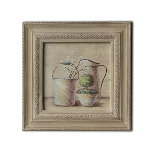CVHOMEDECO. Cuadro en relieve con imagen de bonsái pintada a mano sobre marco de madera, pintura al óleo para decoración de pared, 33.5 x 33.5 cm CVHOMEDECO. Cuadro en relieve con imagen de bonsái pintada a mano sobre marco de madera, pintura al óleo para decoración de pared, 33.5 x 33.5 cm