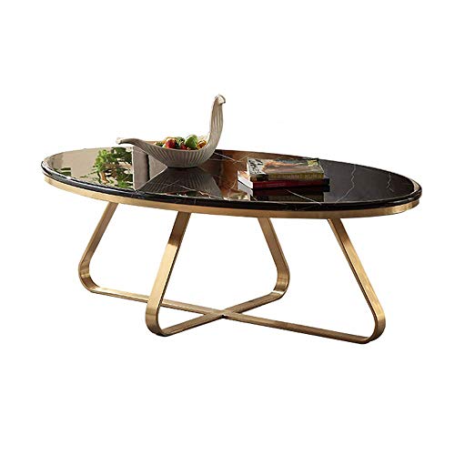 DAKEUR Mesa para Sala de Estar, Mesa de Centro de mármol Natural, Ovalada, diseño de Marco de Acero Inoxidable, Mesa de té con balcón para Apartamentos pequeños, Simple y Elegante, tamaño: 31.5", DAKEUR Mesa para Sala de Estar, Mesa de Centro de mármol Natural, Ovalada, diseño de Marco de Acero Inoxidable, Mesa de té con balcón para Apartamentos pequeños, Simple y Elegante, tamaño: 31.5",