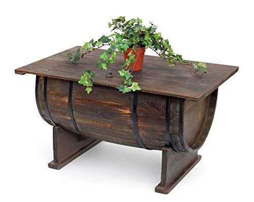 DanDiBo mesa de salón vintage halbiertes Barril de vino 5084 de H 80 cm mesa de madera mesa auxiliar Botellero Barril Bar